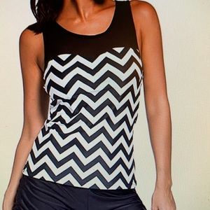 Hotapei Chevron Tankini Top